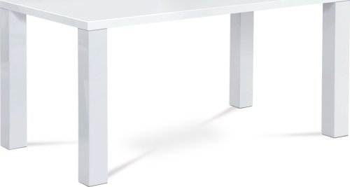 Jídelní stůl 160x90x76 cm, vysoký lesk bílý