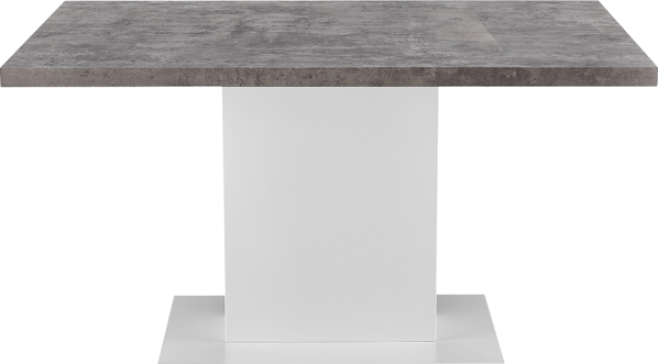 Jídelní stůl, beton / bílá extra vysoký lesk, KAZMA