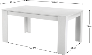 Jídelní stůl, bílý, 160x90 cm, TOMY
