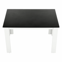 Jídelní stůl 120x80, DTD laminovaná / ABS hrany, Bílá / Černá, KRAZ