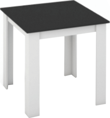 Jídelní stůl 80x80, DTD laminovaná / ABS hrany, Bílá / Černá, KRAZ