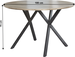 Jídelní stůl, dub šedý/černá, AKTON