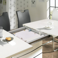 Luxusní jídelní stůl MEDAN, MDF bílá