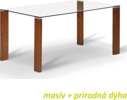 Jídelní stůl, s tvrzeným sklem 12 mm, trešeň, NEMEZ