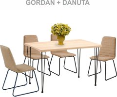 Jídelní stůl GORDAN, světlý buk / černá