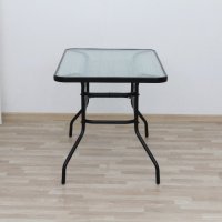 Jídelní stůl, tvrzené sklo / ocel, Demat NEW