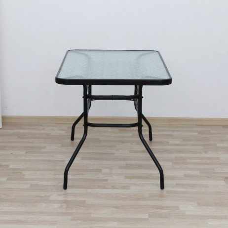 Jídelní stůl, tvrzené sklo / ocel, Demat NEW