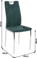 Jídelní židle OLIVA NEW, azurová látka / chrom