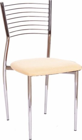 Židle ZAIRA, ekokůže béžová/chrom