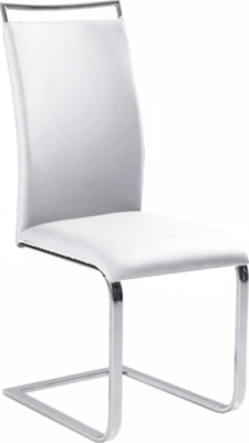 Jídelní židle BARNA, ekokůže bílá / chrom