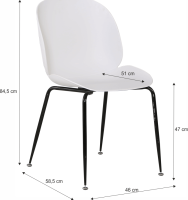 Jídelní židle MENTA, bílá/černá