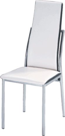 Jídelní židle, chrom/ekokůže bílá/černá, ZORA