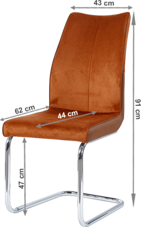 Jídelní židle FARULA, cihlová / cihlová