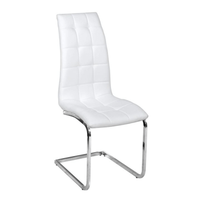 Jídelní židle DULCIA, ekokůže bílá / chrom