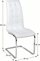 Jídelní židle DULCIA, ekokůže bílá / chrom