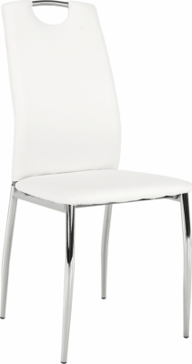 Židle, ekokůže bílá / chrom, ERVINA