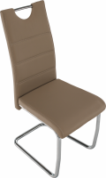 Jídelní židle ABIRA, ekokůže cappucino / chrom