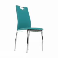 Jídelní židle OLIVA NEW, ekokůže petrolejová / chrom
