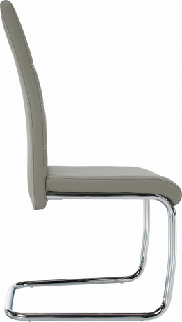 Jídelní židle ABIRA, ekokůže světle šedá / chrom