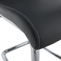 Jídelní židle ABIRA, ekokůže tmavě šedá / chrom