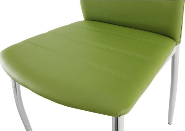 Židle DELA, ekokůže zelená / chrom