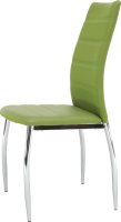 Židle DELA, ekokůže zelená / chrom