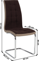 Jídelní židle SALOMA NEW, hnědá látka / béžová ekokůže / chrom