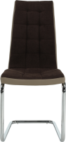 Jídelní židle SALOMA NEW, hnědá látka / béžová ekokůže / chrom