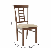 Jídelní židle OLEG NEW, ořech / béžová