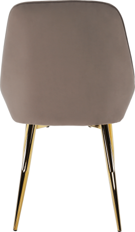 Jídelní židle, šedohnědá Taupe / gold chrom-zlatý, Perlia