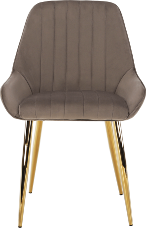 Jídelní židle, šedohnědá Taupe / gold chrom-zlatý, Perlia