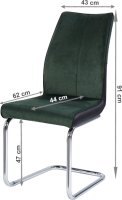 Jídelní židle FARULA, smaragdová / černá