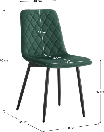 Jídelní židle DAMIA TYP 2 smaragdová Velvet látka/kov