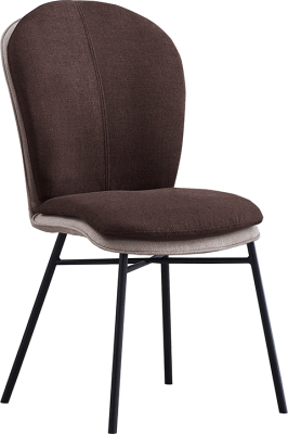 Jídelní židle, terakota / tmavě šedá látka / černý kov, KIMEA