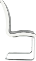 Jídelní židle SALOMA, světle šedá látka / ekokůže bílá / chrom