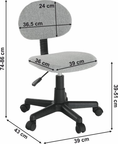 Kancelářská židle SALIM, černá / šedá