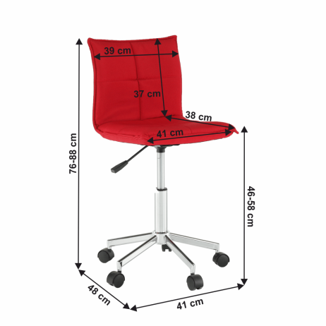 Červená kancelářská židle CRAIG