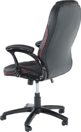 Kancelářská židle, ekokůže černá / červený lem, PORSHE NEW