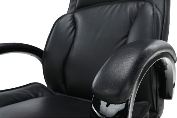 Kancelářská židle, kůže / ekokůže černá, Lumír
