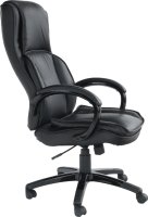 Kancelářská židle, kůže / ekokůže černá, Lumír