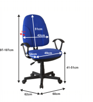 Kancelářská židle DEVRI, modrá látka
