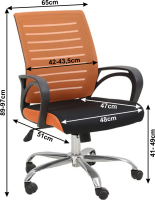 Kancelářská židle Lizbon, oranžovo / černá