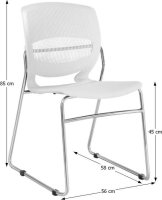 Kancelářská židle IMENA, plast + kov, bílá