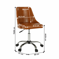 Kancelářská židle EDIZ, koňaková / chrom