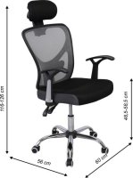 Kancelářská židle, síťka černá / šedá, GRISEL