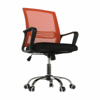 Kancelářská židle, síťovina oranžová / látka černá, APOLO