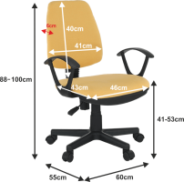 Kancelářská židle s područkami COLBY, žlutá