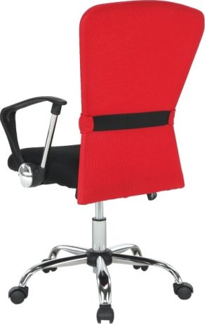 Kancelářské křeslo s černým sedákem, červená opěrka, AEX