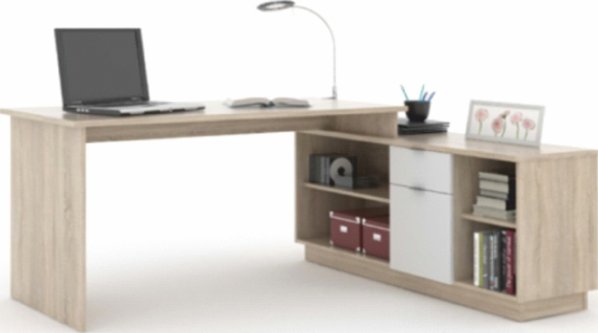 Kancelářský stůl DALTON, dub sonoma / bílá