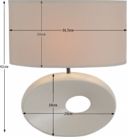 Keramická stolní lampa QENNY TYP 9, bílá